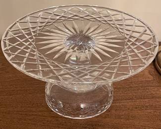 Vtg Waterford Comeragh crystal pedestal cake stand, 10" diameter x 4.5"H,  was $78, NOW $54