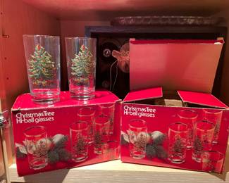 Vtg Christmas Highball Tumblers   -  Two Boxes of (6),  was $20 each box, NOW $12 /box