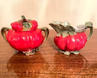 Antique Royal Bayreuth Tomato Creamer & Sugar,  was $60, NOW $38
