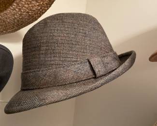 Men's Fedora Trilby grey plaid hat, was $8, NOW $6
