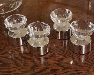 Set of 4 Acrylic diamond shape battery operated tea lights,  was $8, NOW $5