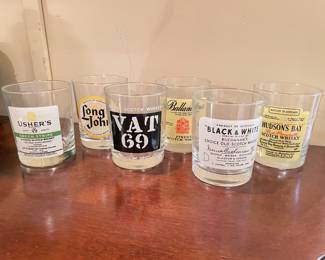 Six (6) Retro Whiskey Glasses 5",   was $25, NOW $15