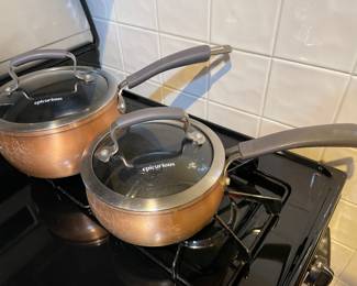 Epicurious copper sauté pots w/ lids,  was $20, NOW $10
