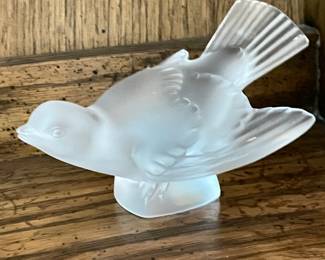 Lalique Frosted Crystal Sparrow, 5"W x 3"H,  was $55, NOW $38
