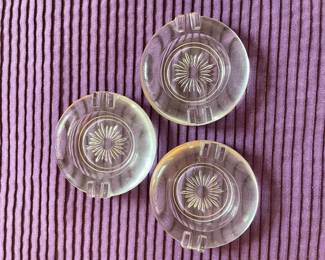 Set of 3 Vtg glass ashtrays,  was $4, NOW $3