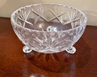 Vtg crystal pinwheel 3 footed bowl,  was $22, NOW $12