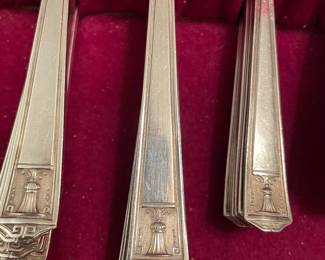 Closeup view of pattern on flatware ~