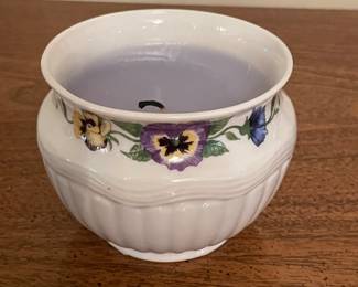 Vtg Belleek Bowl w/pansies,  $24