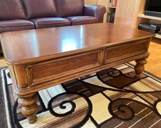 Wooden coffee table with 2 drawers, 20"H x 50"W,  was $245, NOW $165