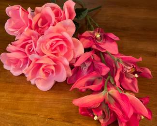 Pair of Rose & Silk Flowers:  was $10, NOW $6