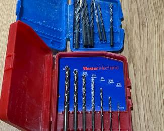 Two Sets of Drill Bits,  Blue $3, Red, $5