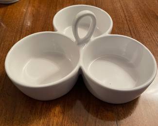 Divided white bowl,  was $7, NOW $5