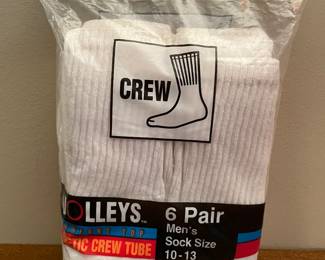 New 6 pair white crew socks,  was $6, NOW $5