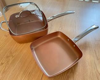 Copper Chef square sauté pots w/ lid, was $28, NOW $18