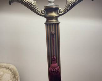Closeup view of brass lamp~