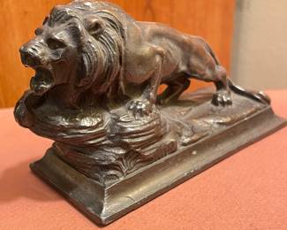 Vtg Lion's Club Bronze, 5"W x 3"H,  was $18, NOW $14