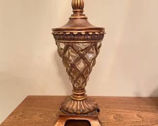 Gold lidded urn/vase decor, 12"H,  was $20, NOW $14