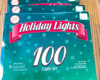 3 boxes of Clear Holiday light sets (100 lights),  was $10, NOW $6