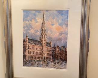 City of Brussels Town Hall Painting, 23"H x 19"W,  was $85, NOW $45