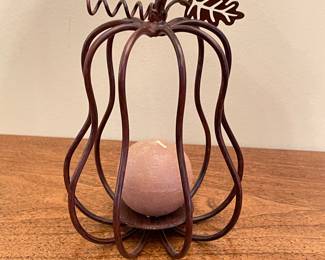 Metal pumpkin with candle, 9"H,  was $9, NOW $6