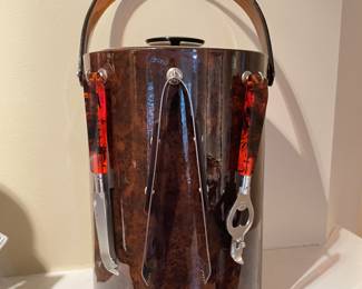 Vintage George Briard tall ice bucket and bar utensils, 11"H,  was $45, NOW $30