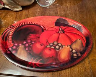 Melamine Orange pumpkin platter,  was $3, NOW $2