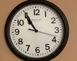 Sterling & Noble Black Rimmed Wall Clock 12"D, was $10, NOW $7