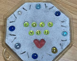 Love You concrete garden paver,  was $5, NOW $4