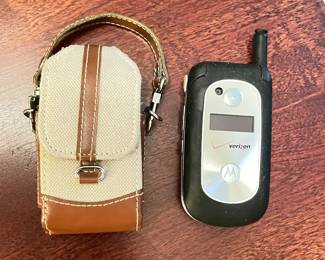 Vtg Motorola flip phone and case, was $15, NOW $10