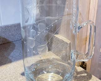 Glass Etched Pitcher, was $10, NOW $7