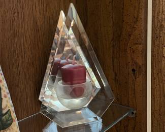 Triangle mirror votive holder, 7"H x 5"W,  was $9, NOW $5