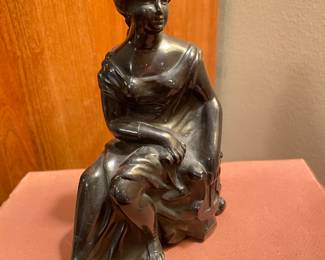 Bronze copper patina, Spelter Sculpture of Erato, Classical Muse, 5"W x 6"H,  was $44, NOW $30