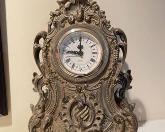 Uranio Quartz West German Brass Mantel Clock,  17"H x 7"W,  was $299, NOW $150