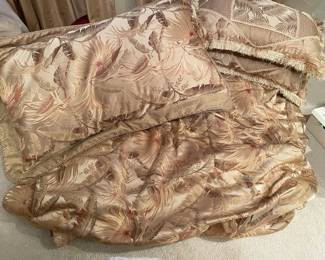 King Comforter, 2 shams, throw pillows,  $95