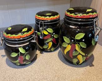 Gates Ware Hot Peppers Canister Set,   was $30, NOW $20