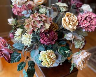 Large Mixed Floral Arrangement w/gold claw feet and lion head planter, $24"H,  $48