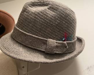 Wool Men's grey trilby hat,  was $8, NOW $5