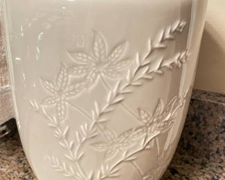 Tan Ceramic Wastebaskets, 2-available,  was $14 each, NOW $10 each