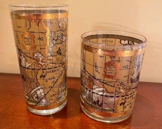 Set of 8 MCM Cera Vintage Old World Glasses, 22K,  was $75, NOW $50