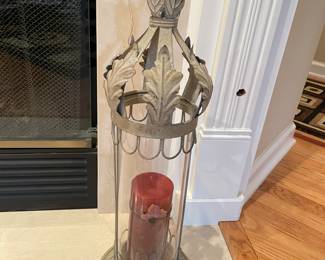Tall metal and glass lantern, 24"H,  was $34, NOW $20