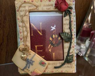 Frame w/ letter and rose, $8