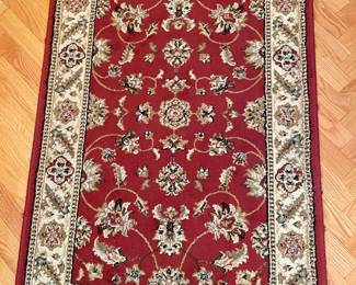 Traditional red & cream area rug, Approx 2' x 4', was $40, NOW $20