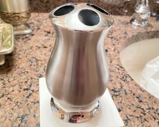 Silver chrome toothbrush holder,  was $5, NOW $3