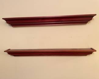 Brown wooden wall shelves, 36"W x 4"D x 4"H,  was $10 each, NOW $7 each