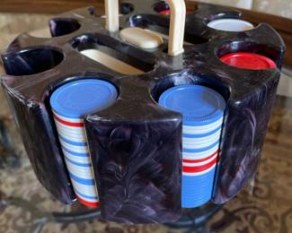 Vintage Poker Chips & Caddy, was $9, NOW $7