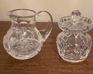 Vintage cut creamer,  was $6, NOW $4.  Waterford Crystal Jam jar,  was $14, NOW $10