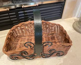 Metal & wicker basket, 15"Wx 12"H, was $20, NOW  $12