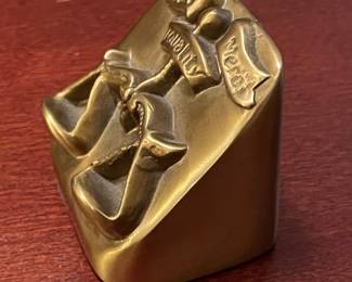 Additional view of brass paper weight ~