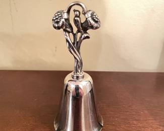 Reed & Barton bird & flower silver plate bell (w/box), 4"H,  was $9, NOW $6