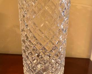 Waterford Alana Diamond cut crystal vase,  10"H,$115